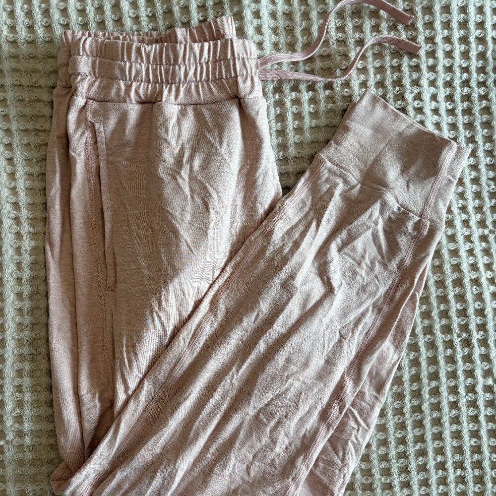 JAANUU Loungewear Comfy Lightweight Joggers - Heather Blushing Pink - XS
